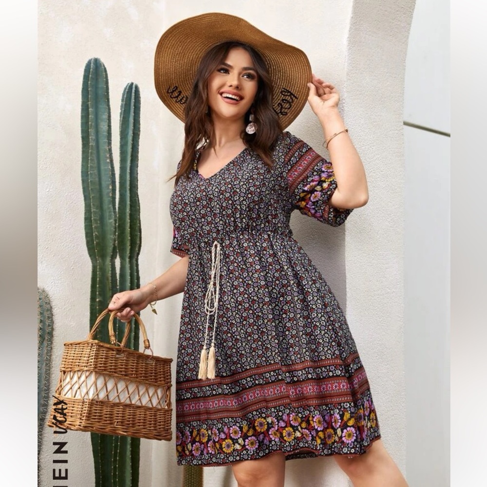 $6 Steals!! Black Floral Dress